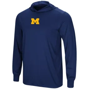 Michigan Wolverines Colosseum Navy LS Hooded T-Shirt