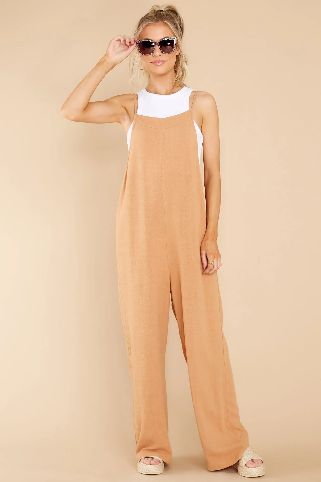 Miss Showstopper Light Camel Jumpsuit