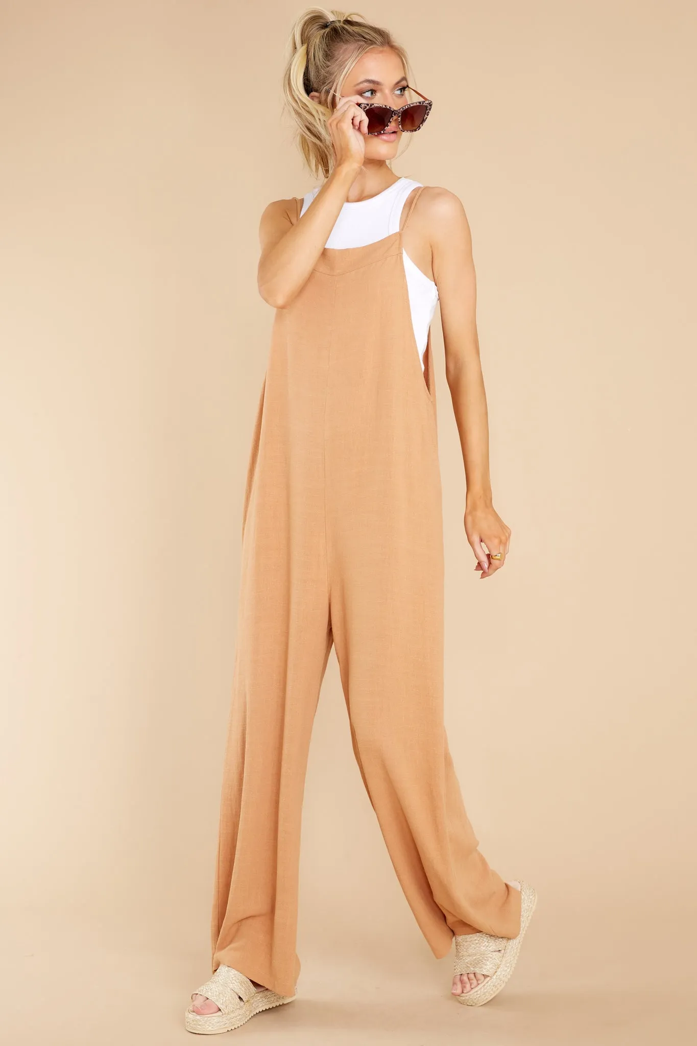 Miss Showstopper Light Camel Jumpsuit