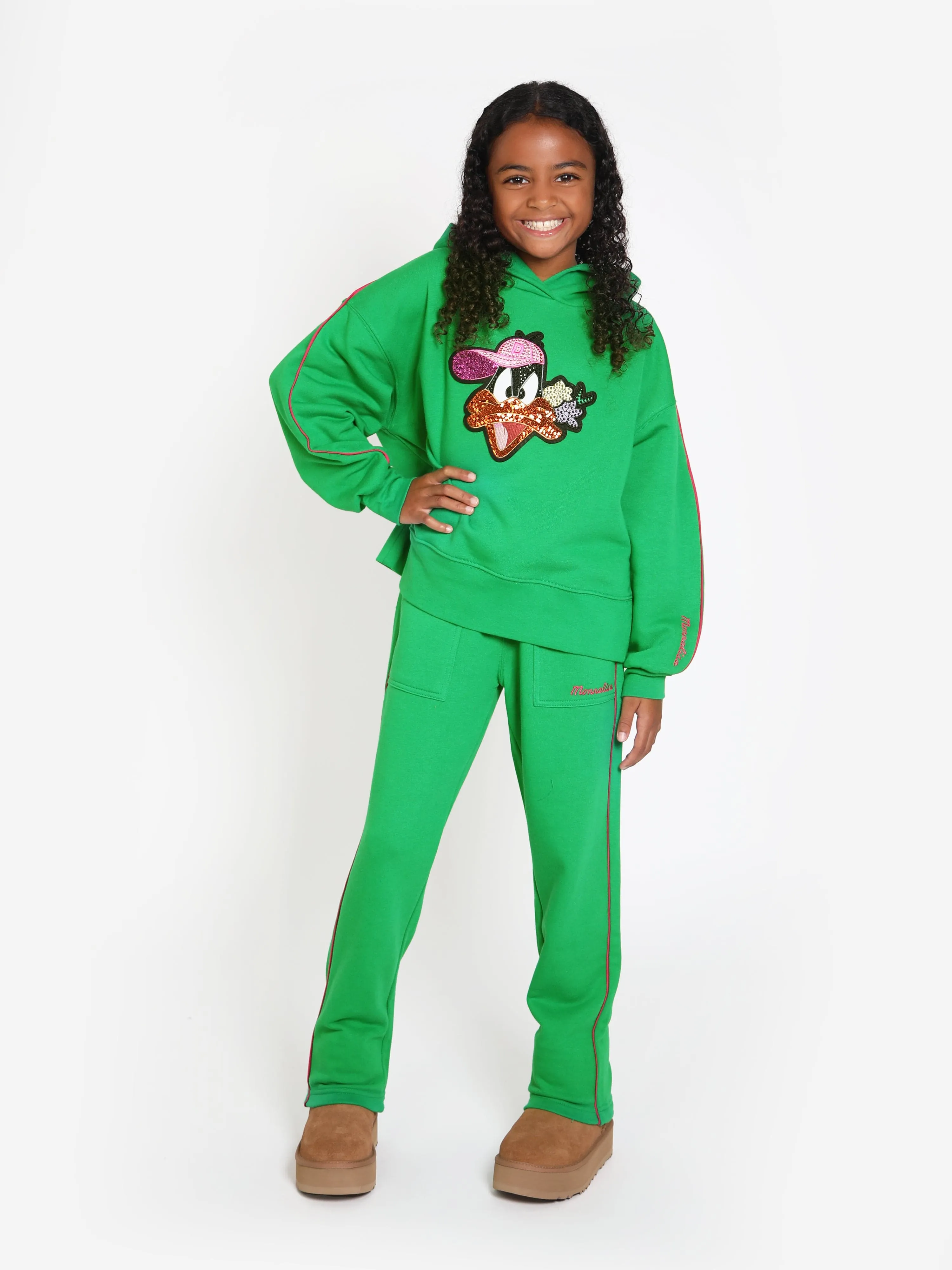 Monnalisa Girls Logo Joggers in Green