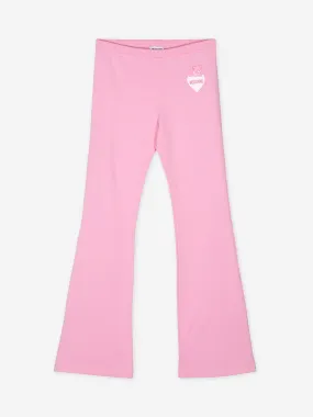 Moschino Girls Flared Logo Joggers in Pink