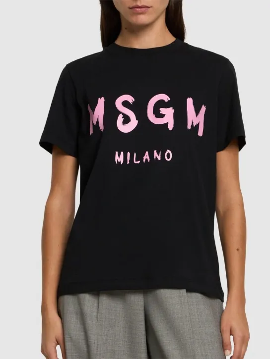 MSGM   Cotton jersey logo t-shirt 