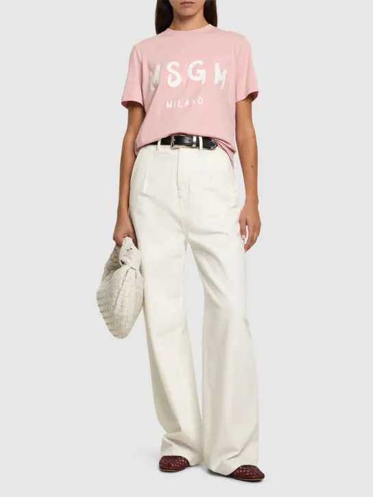 MSGM   Cotton jersey logo t-shirt 