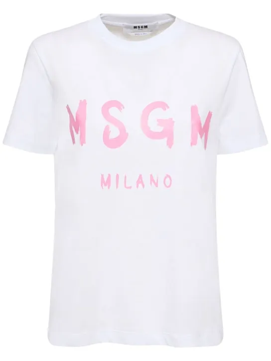 MSGM   Cotton jersey logo t-shirt 