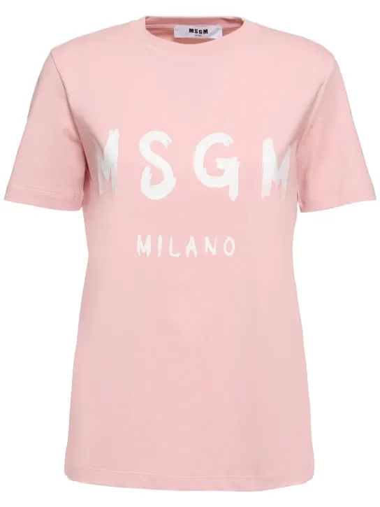 MSGM   Cotton jersey logo t-shirt 