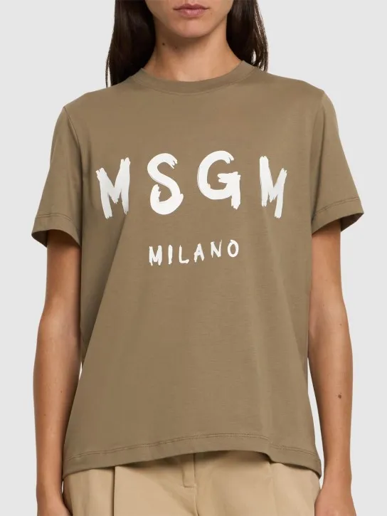 MSGM   Cotton jersey logo t-shirt 