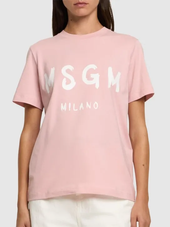 MSGM   Cotton jersey logo t-shirt 