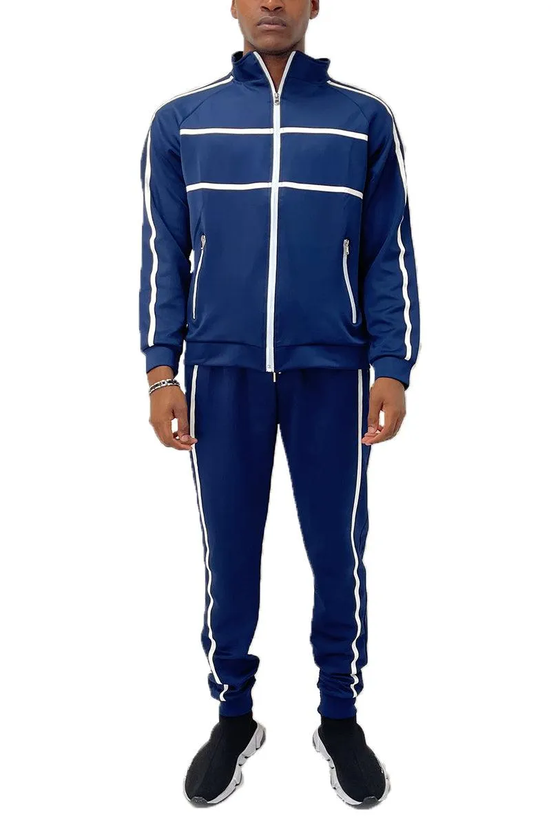 Navy Blue Jordan Tape Track Jacket Jogger Set