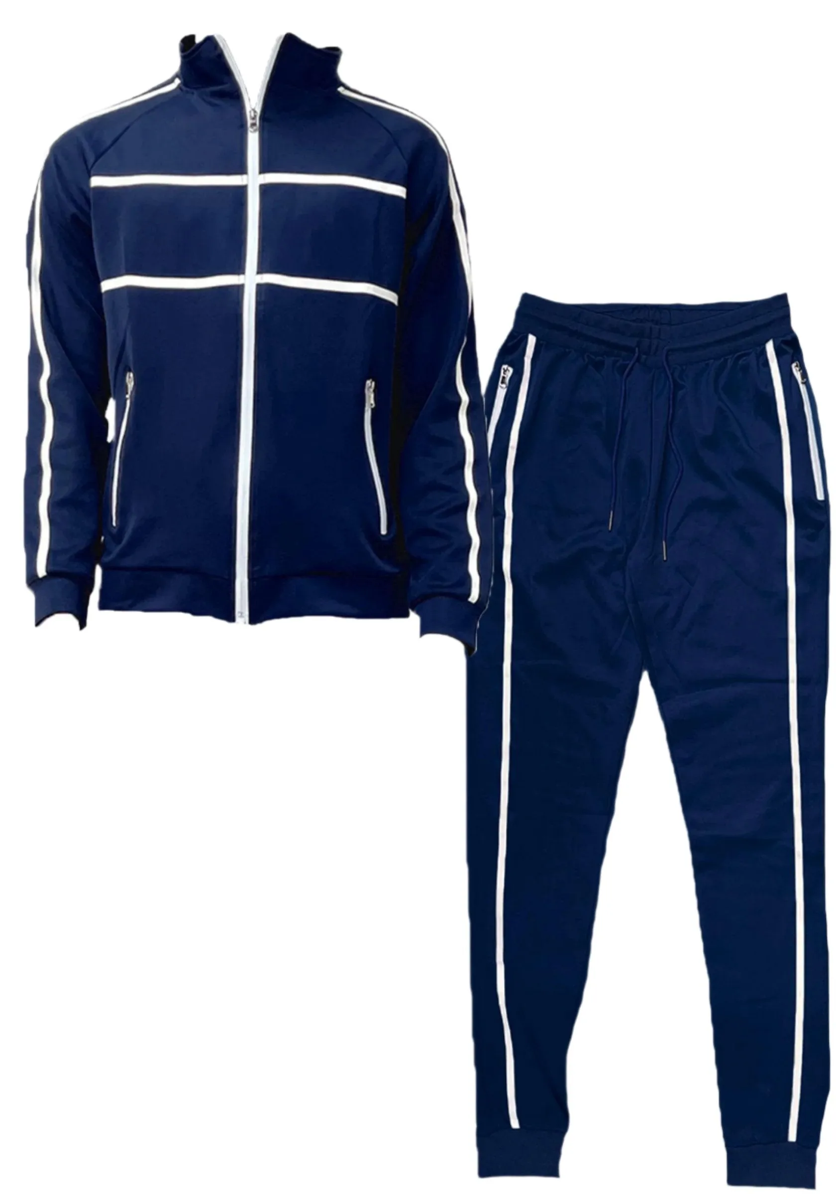 Navy Blue Jordan Tape Track Jacket Jogger Set