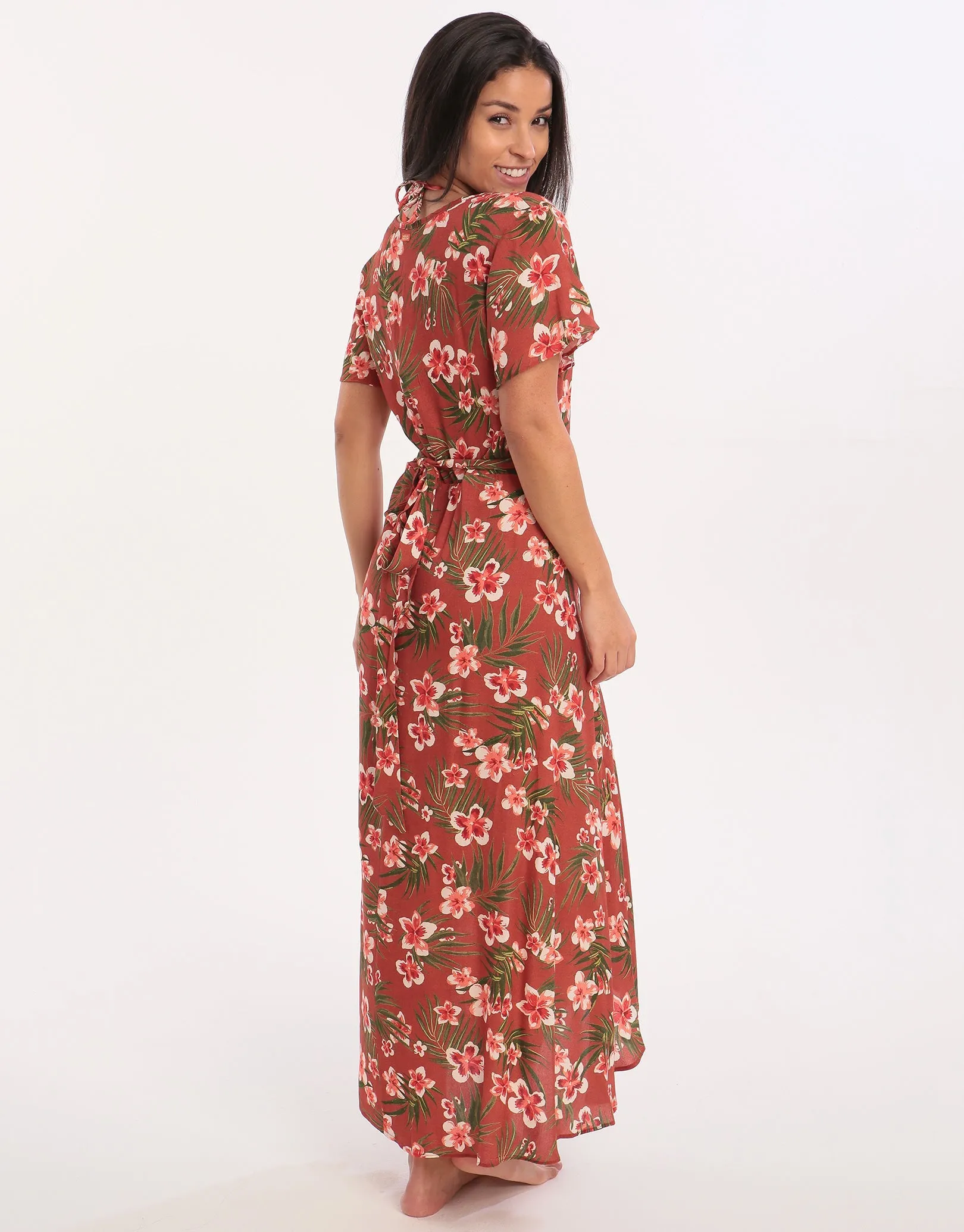 Nerika Gulia Wrap Dress - Mahogany