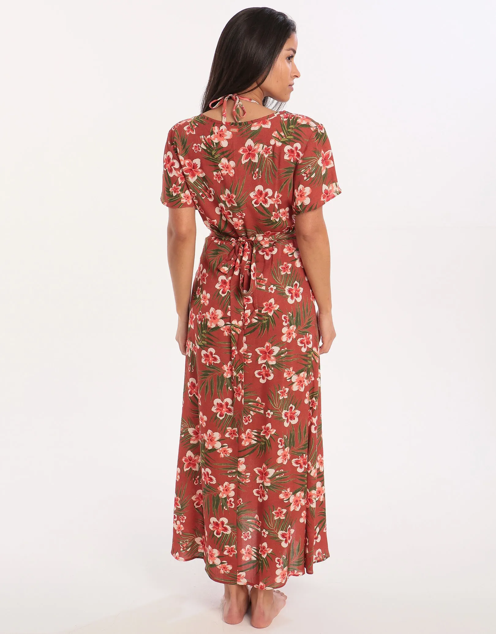 Nerika Gulia Wrap Dress - Mahogany