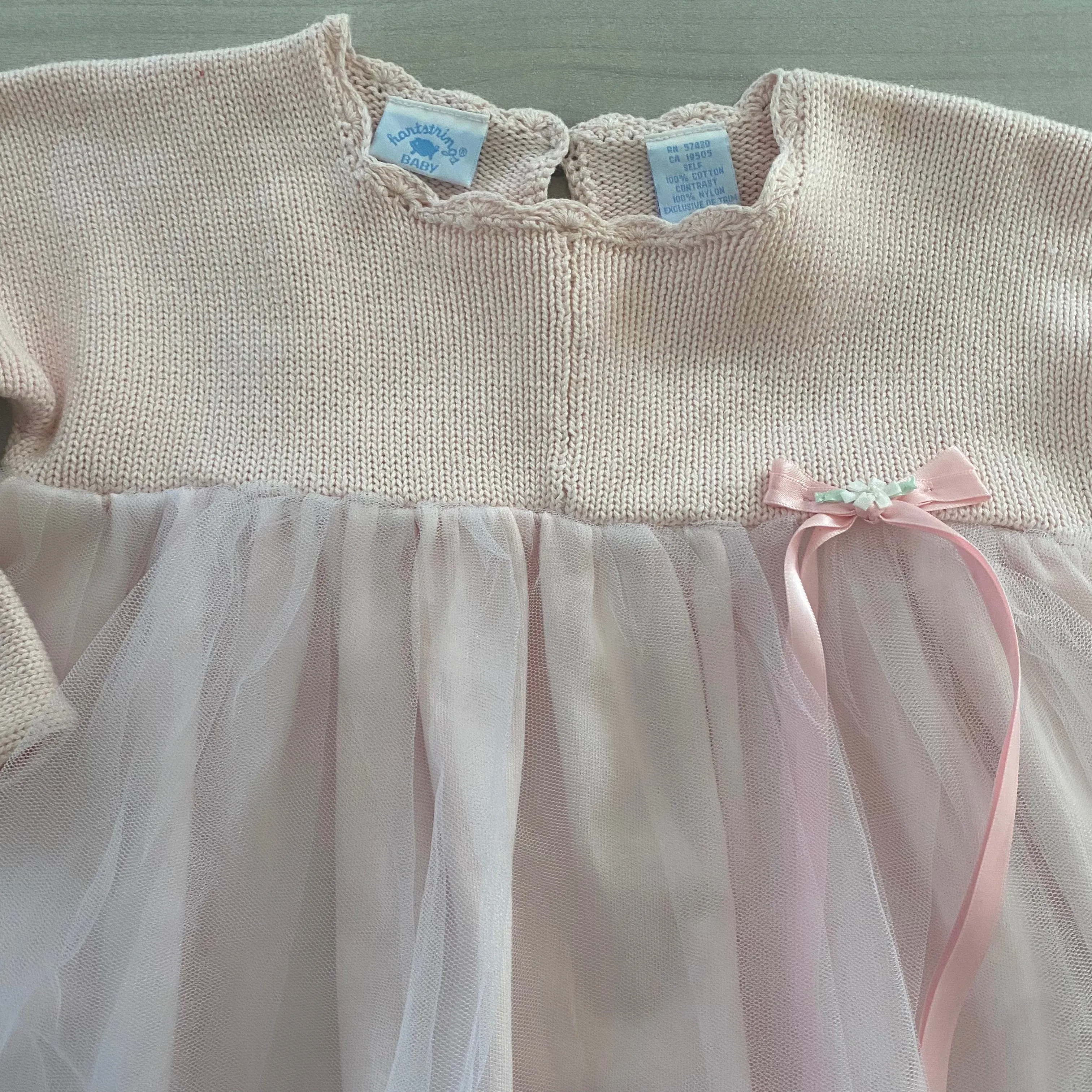 NWT Hartstrings Pink Sweater Tulle Bottom Dress