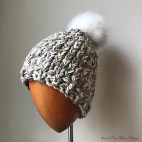 Oatmeal Tweed Luxe *Faux Fur* Beanie