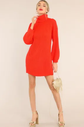 On My Way Up Red Sweater Dress