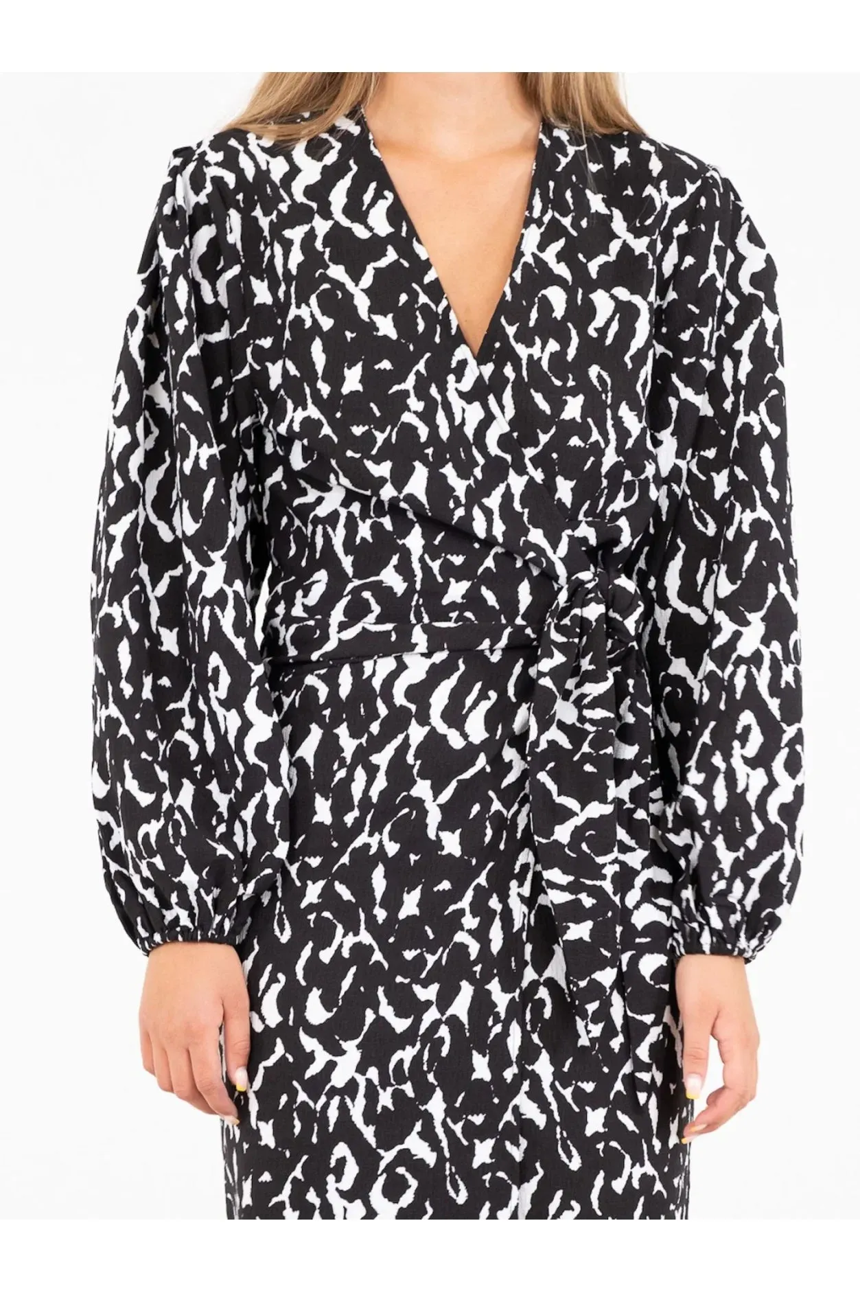 Onasis Graphic Wrap Dress