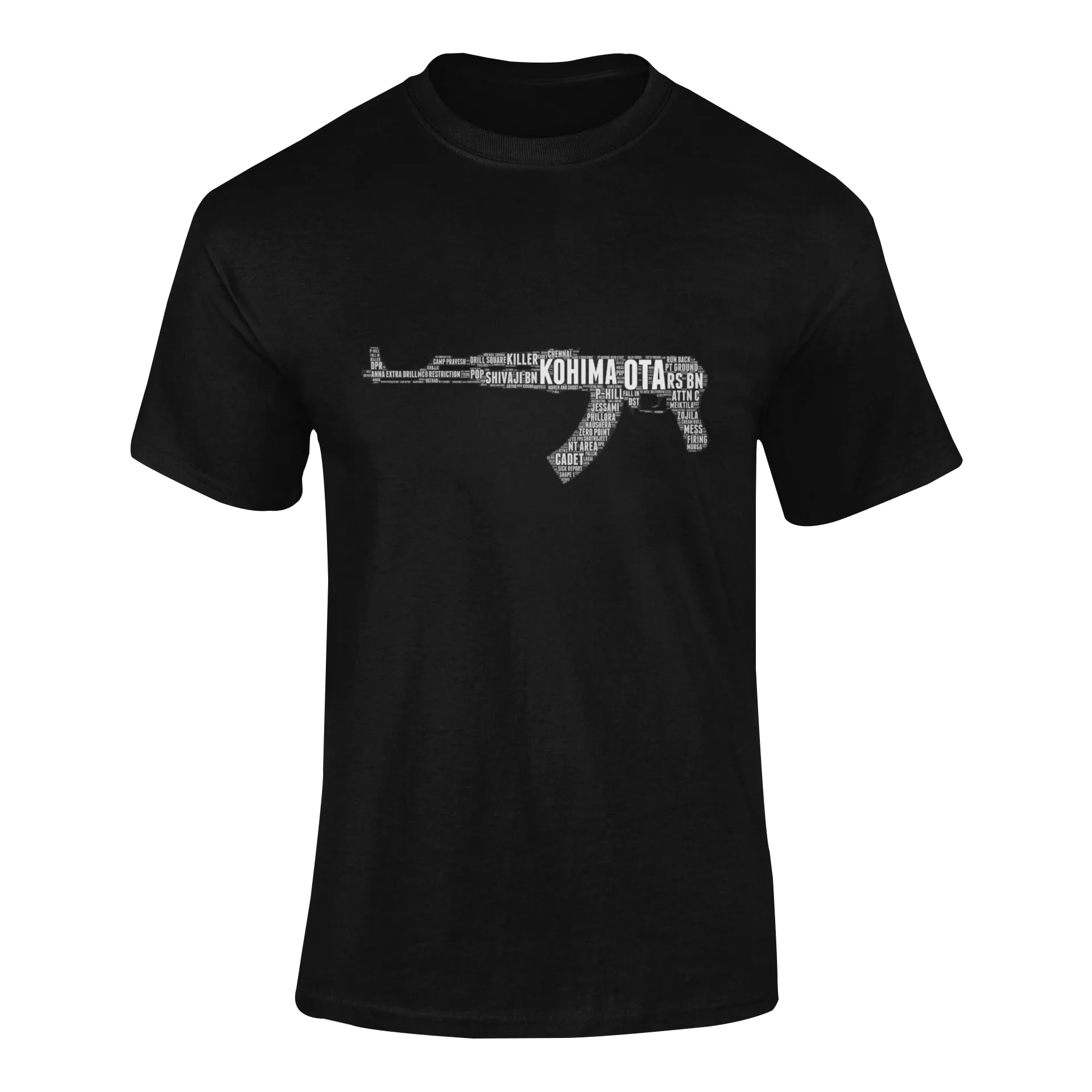 OTA T-shirt - Word Cloud Kohima - AK-47 Folding Stock (Men)