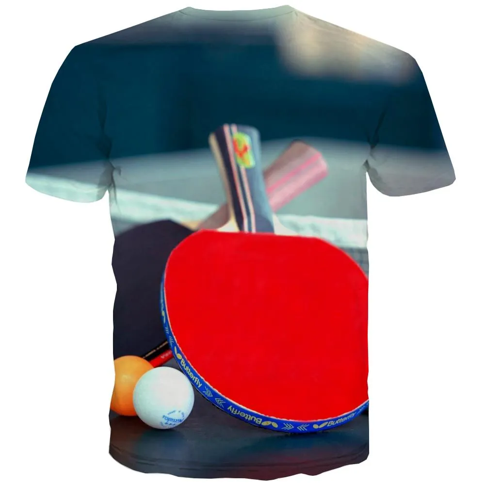 Pingpong T-shirt Men Game Tshirt Anime Movement Tshirts Cool Short Sleeve summer