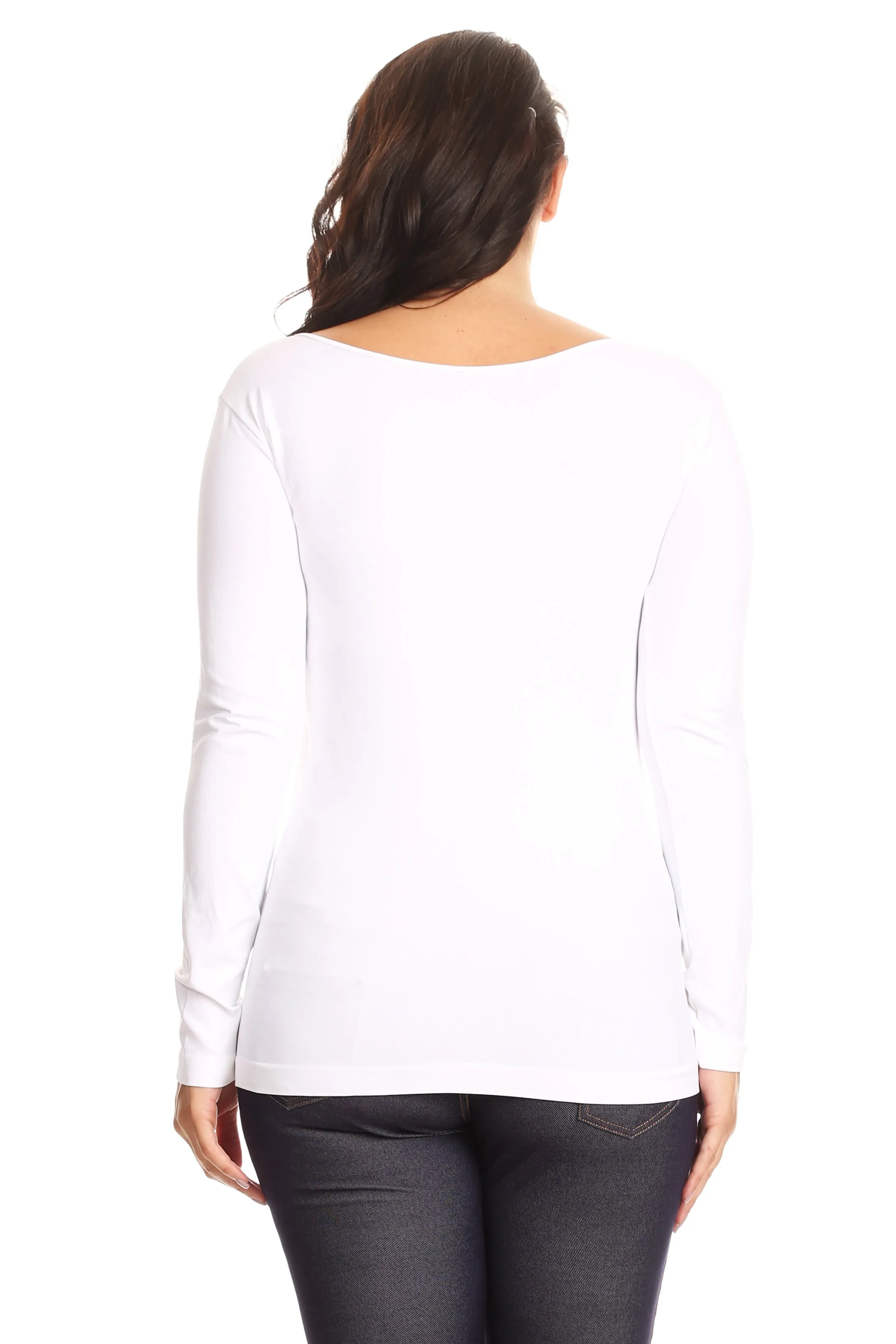 Plus Size Basic Seamless Long Sleeve Top