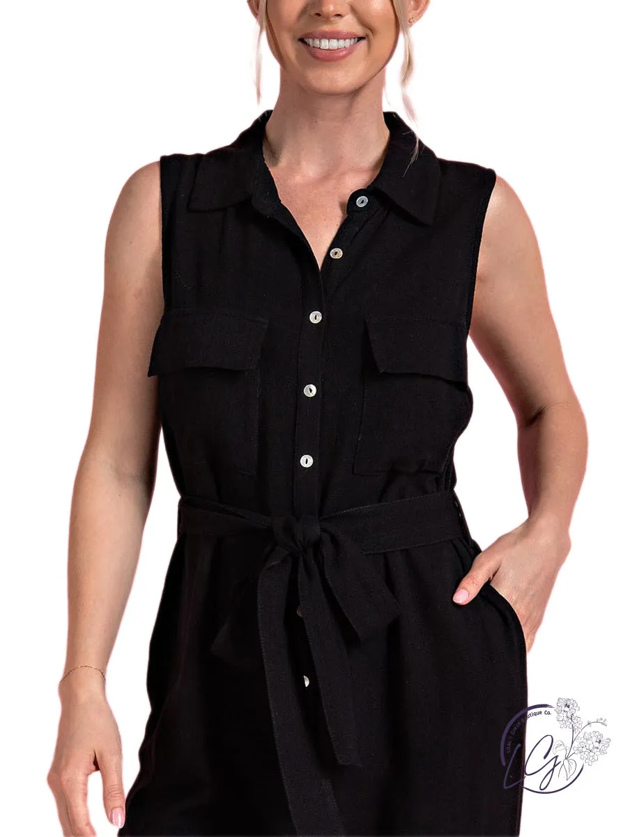 Pocketed Perfection Sleeveless Jumpsuit