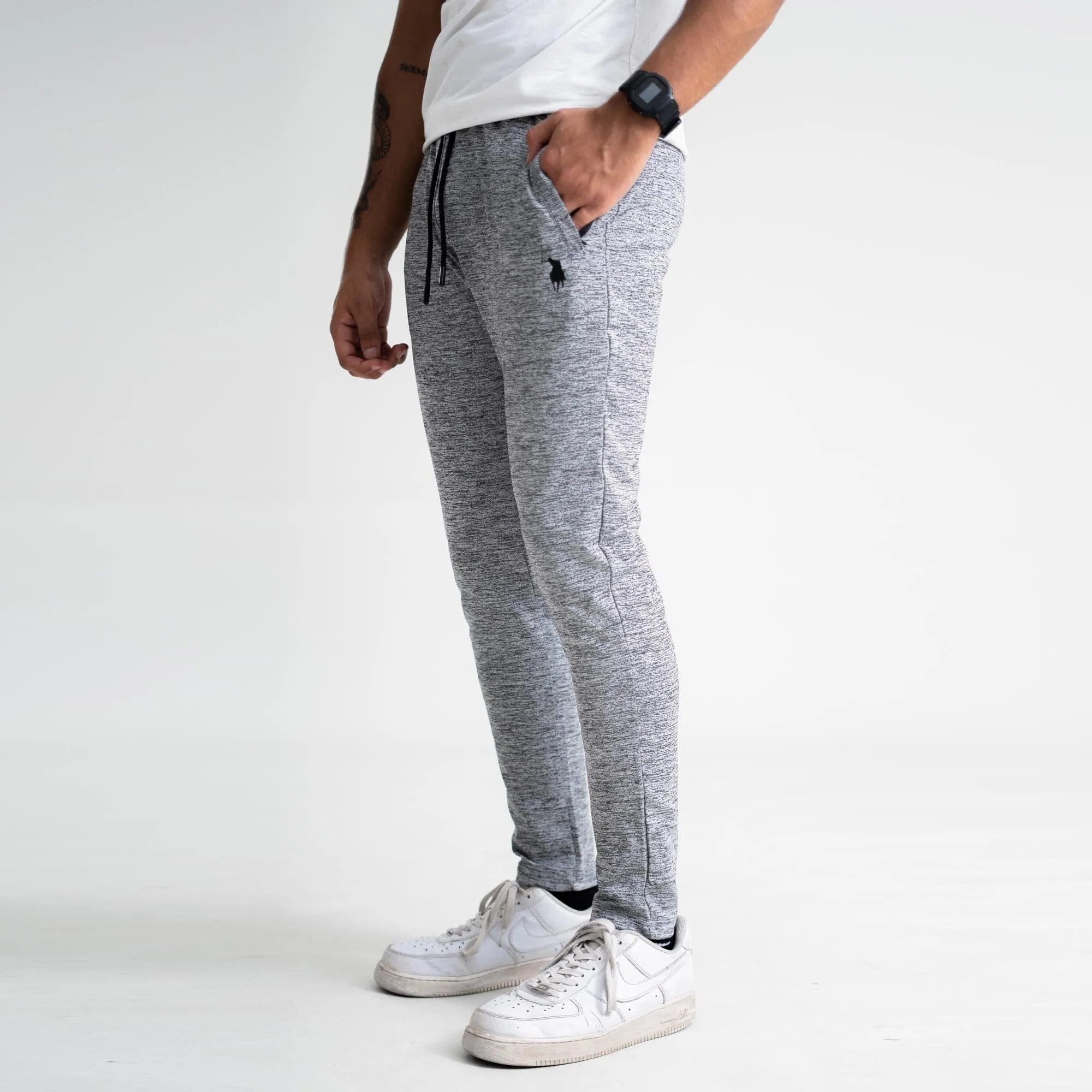 Polo Athletica Unisex Slim-Fit Gym Activewear Joggers with Pony Print - Quick Dry Stretch Fabric