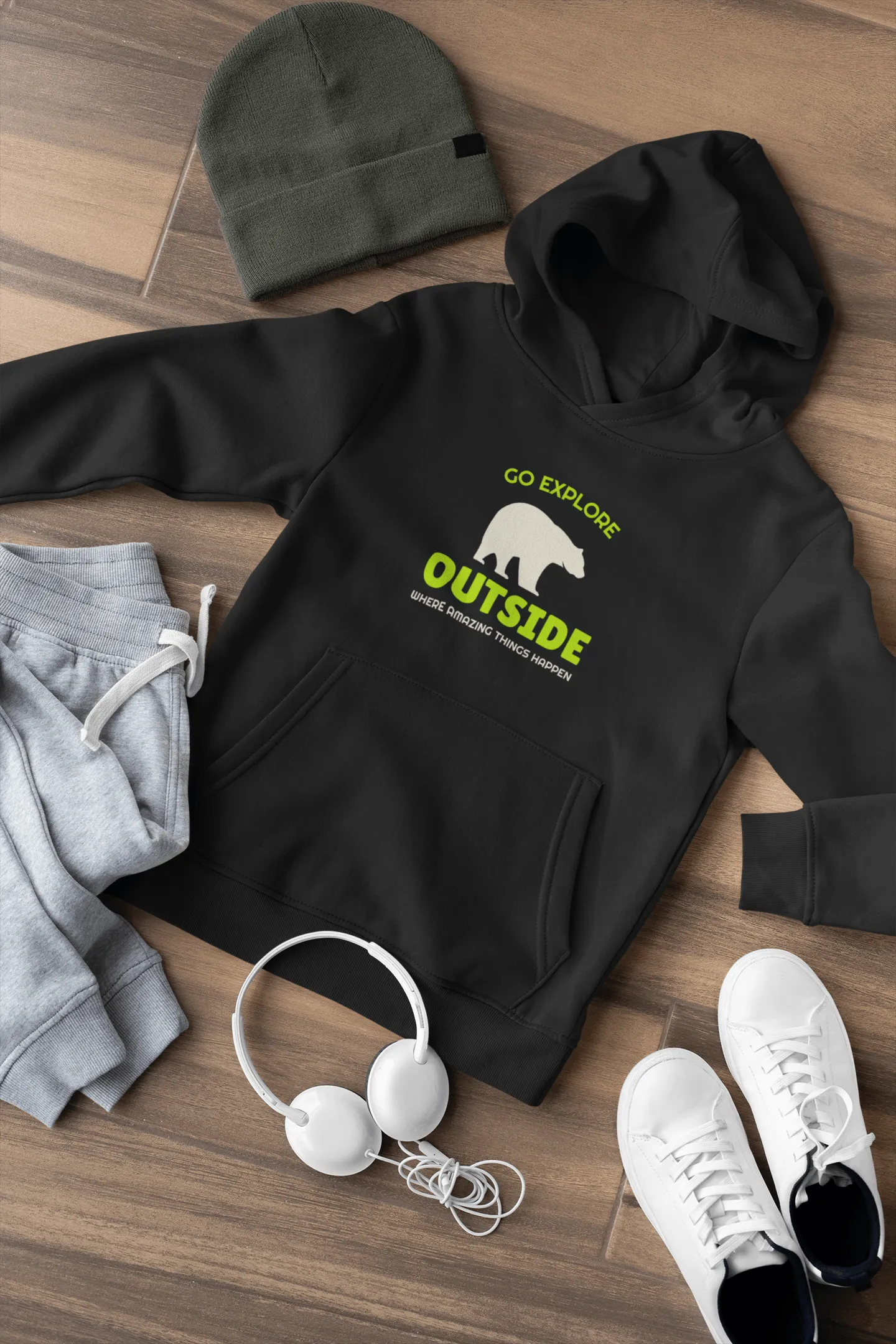 " GO EXPLORE OUTSIDE " - WINTER HOODIES