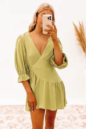 Rachel Mini Dress Sage