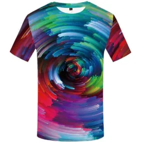 Rainbow T shirts Men Psychedelic Tshirt Anime Vortex Shirt Print Colorful Tshirts Cool Dizziness Tshirts Casual Short Sleeve