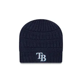 Rays New Era Navy Blue TB Comfy Cheer Knit Hat