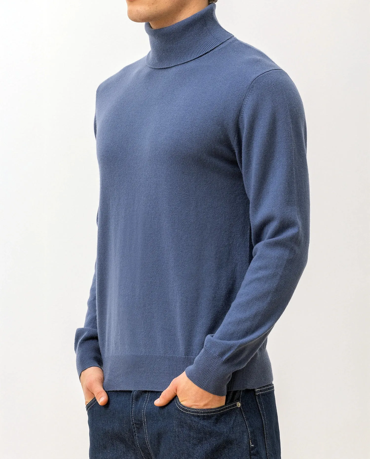 Rollkragen Pullover aus Cashmere in Blau