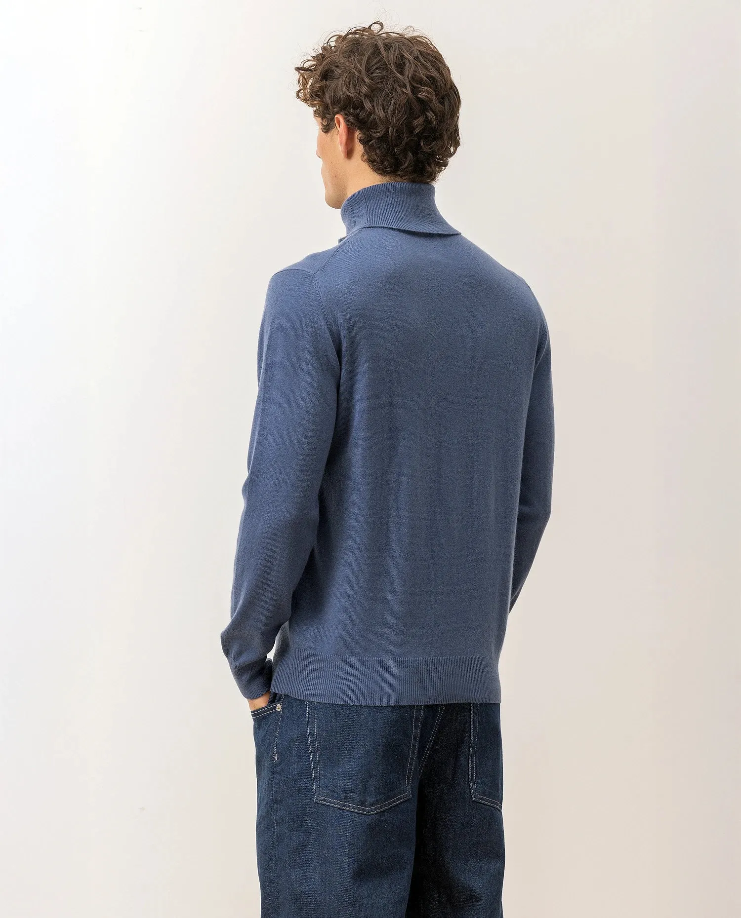 Rollkragen Pullover aus Cashmere in Blau