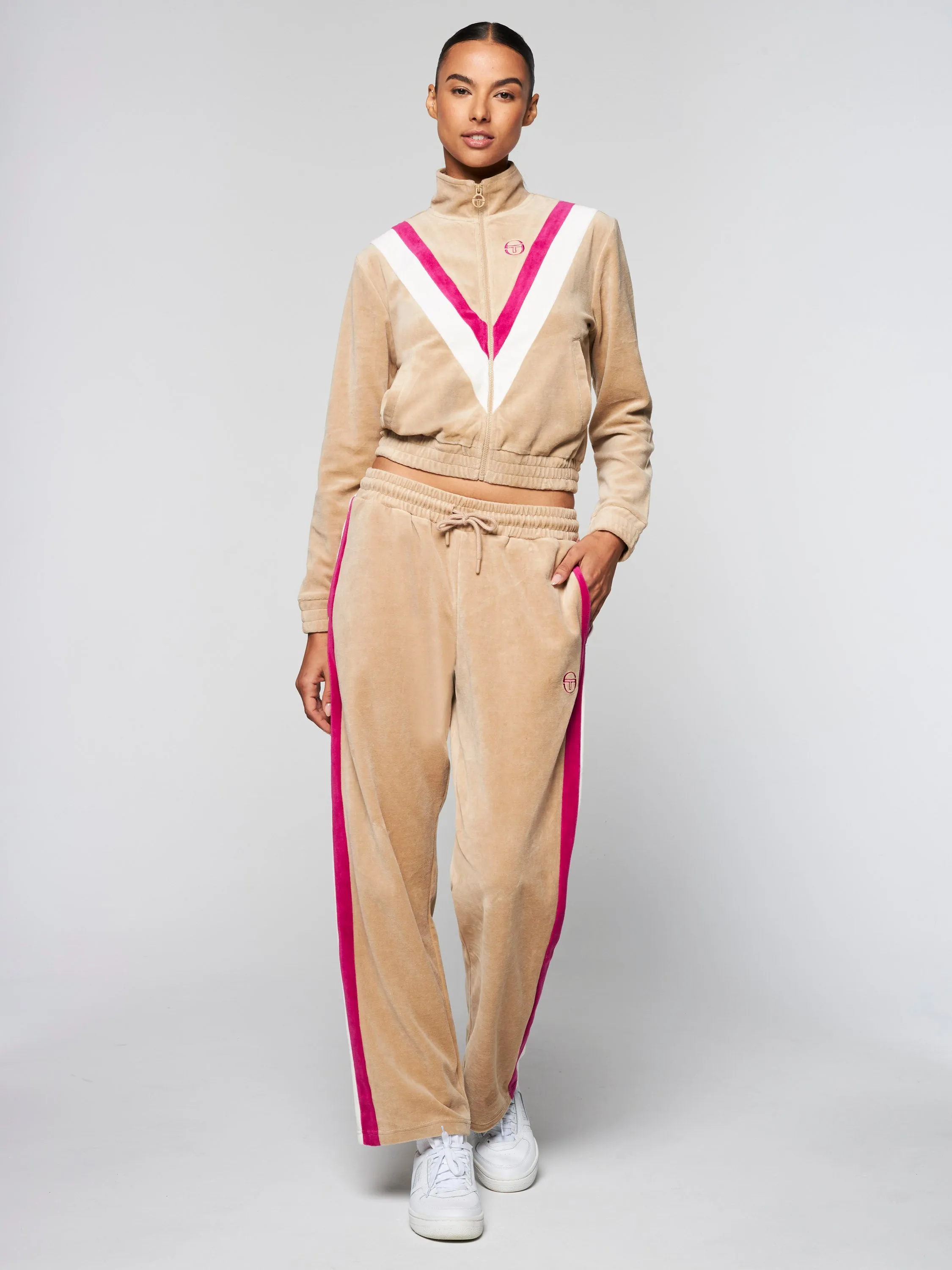 Rosa Velour Track Pant- Humus