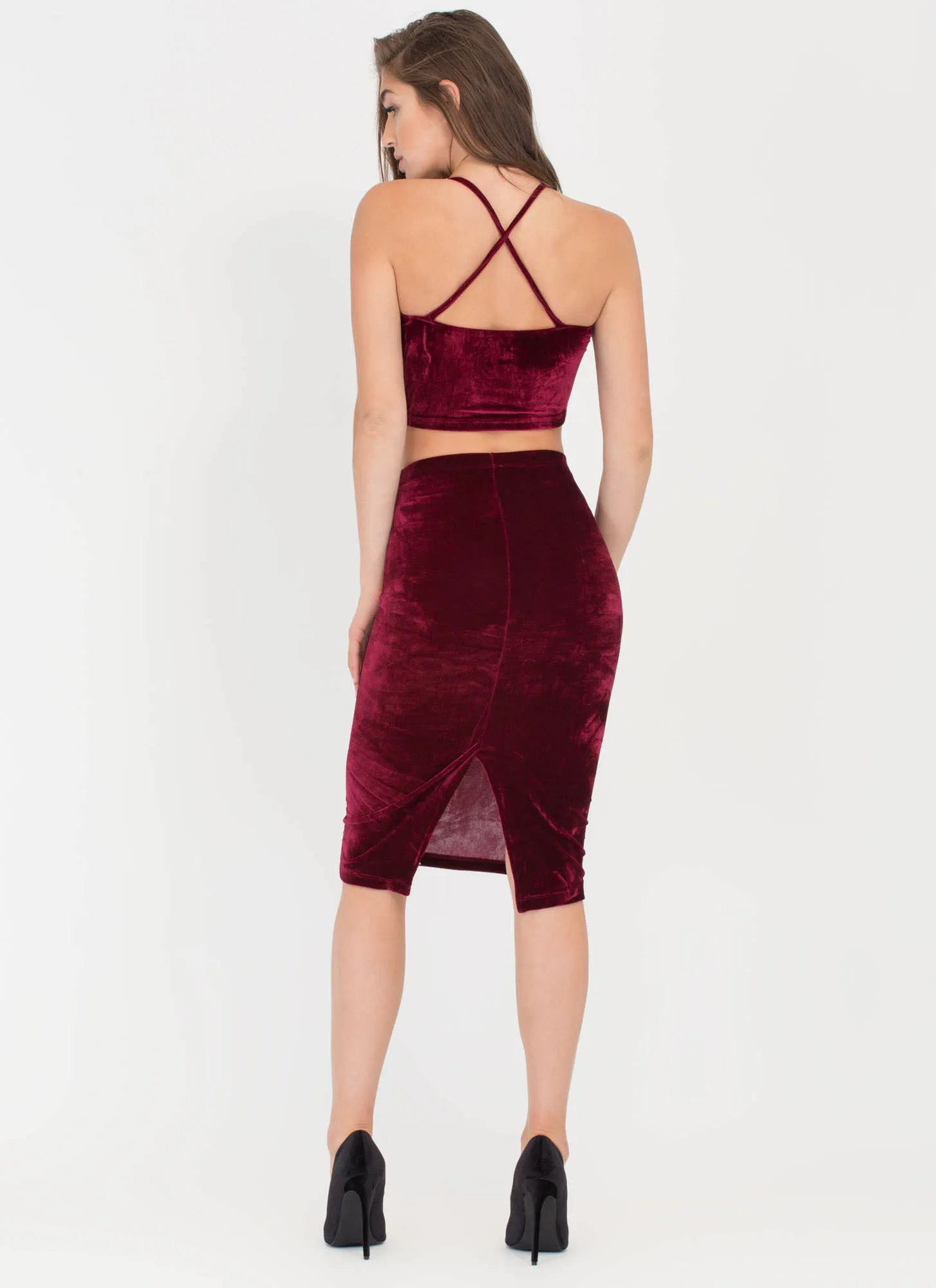 Rose Garden Velvet Two-Piece Dress