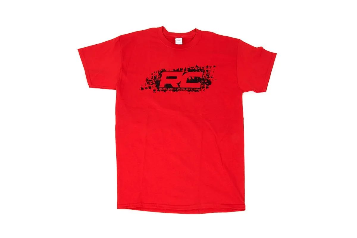 Rough Country T-Shirt - Rough Country Tread - Red - Size LG