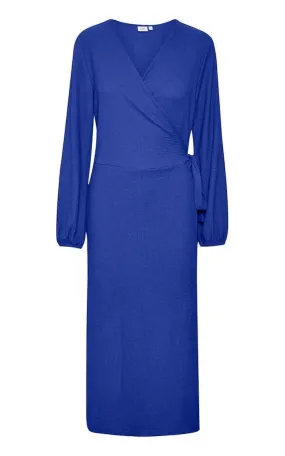 Saint Tropez - Shilo Surf Blue Crinkle Knit Wrap Dress