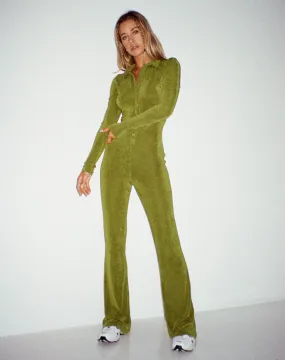 Salish Jumpsuit in Crepe Lime