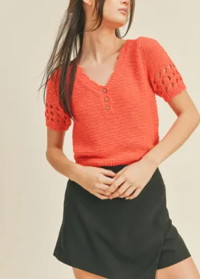 Scallop Detail Knit Top