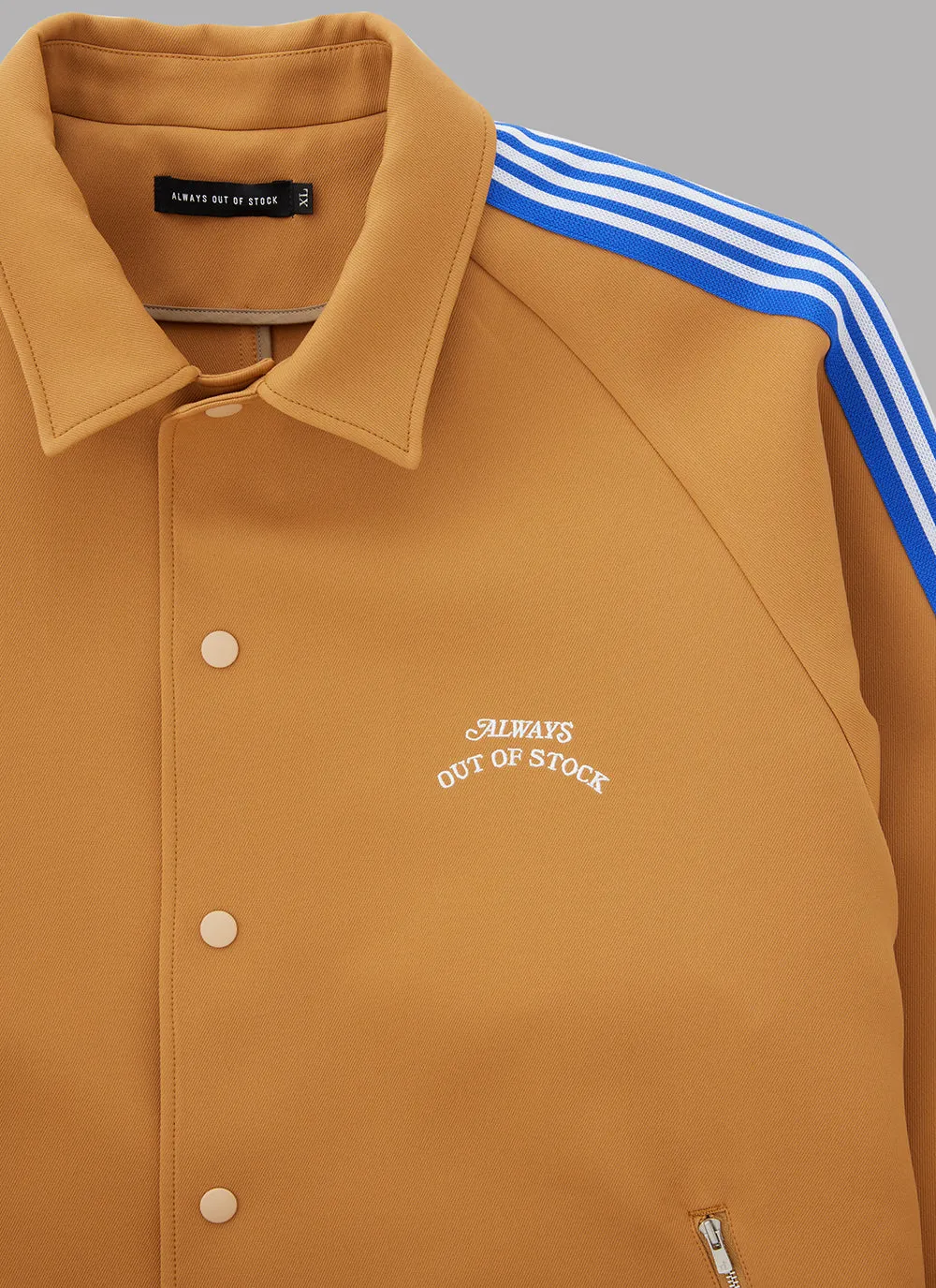 SIDE PATCH TRACK TAILORED JACKET-CAMEL