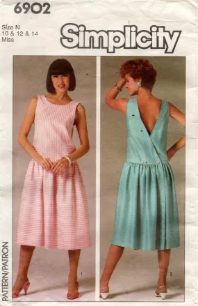 Simplicity 6902 Womens Back Wrap Sundress 1980s Vintage Sewing Pattern Size 10 or 12 - 16 UNCUT Factory Folded
