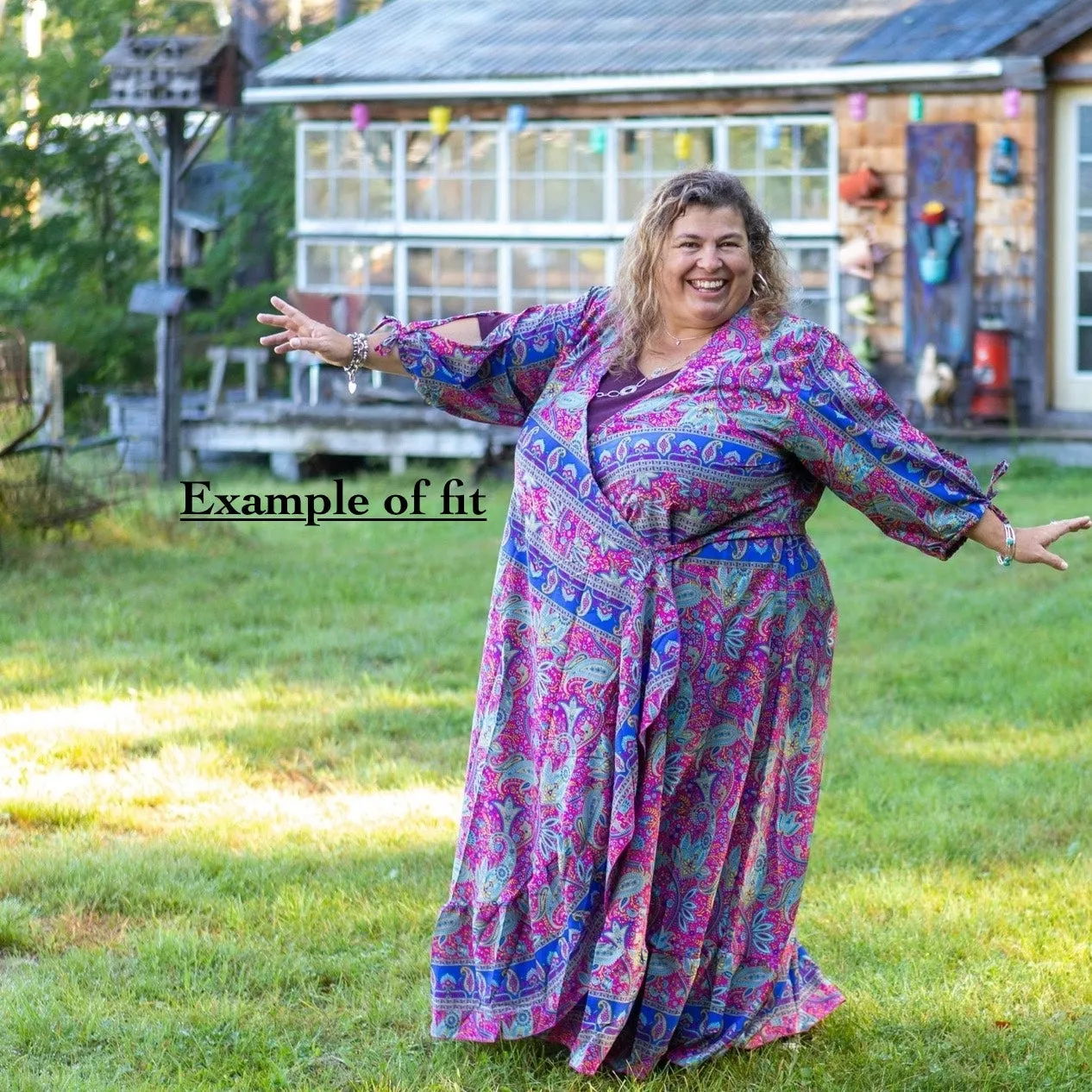 Size 0-4 Upcycled Sari Wrap Dress