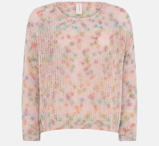 Skovhuus - Soft Dot Wool Acryllic Sweater in Pink Pastel