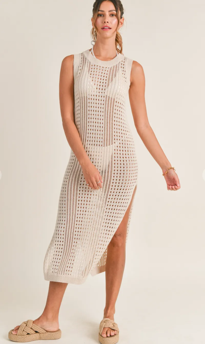 Sleeveless Crochet Midi Dress