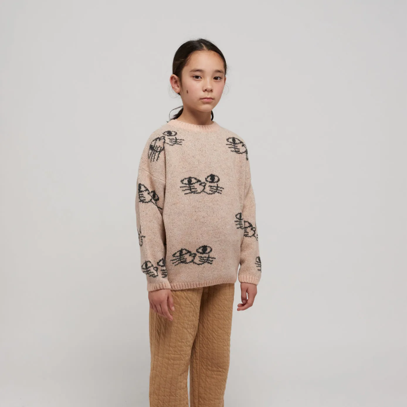 Smiling Cat All Over Jacquard Jumper