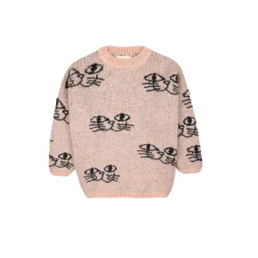 Smiling Cat All Over Jacquard Jumper