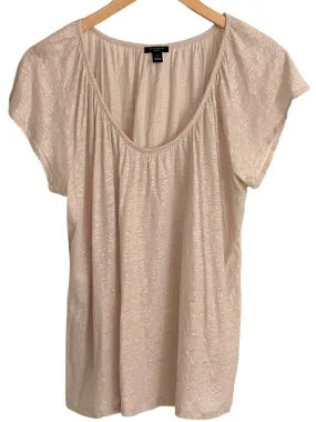 Soft Autumn Vintage Gold Scoop Neck Linen Top