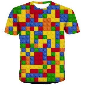 Square T shirts Men Geometric Shirt Print Russia T-shirts 3d Cartoon Tshirt Anime Colorful Tshirts Cool Short Sleeve Punk Rock