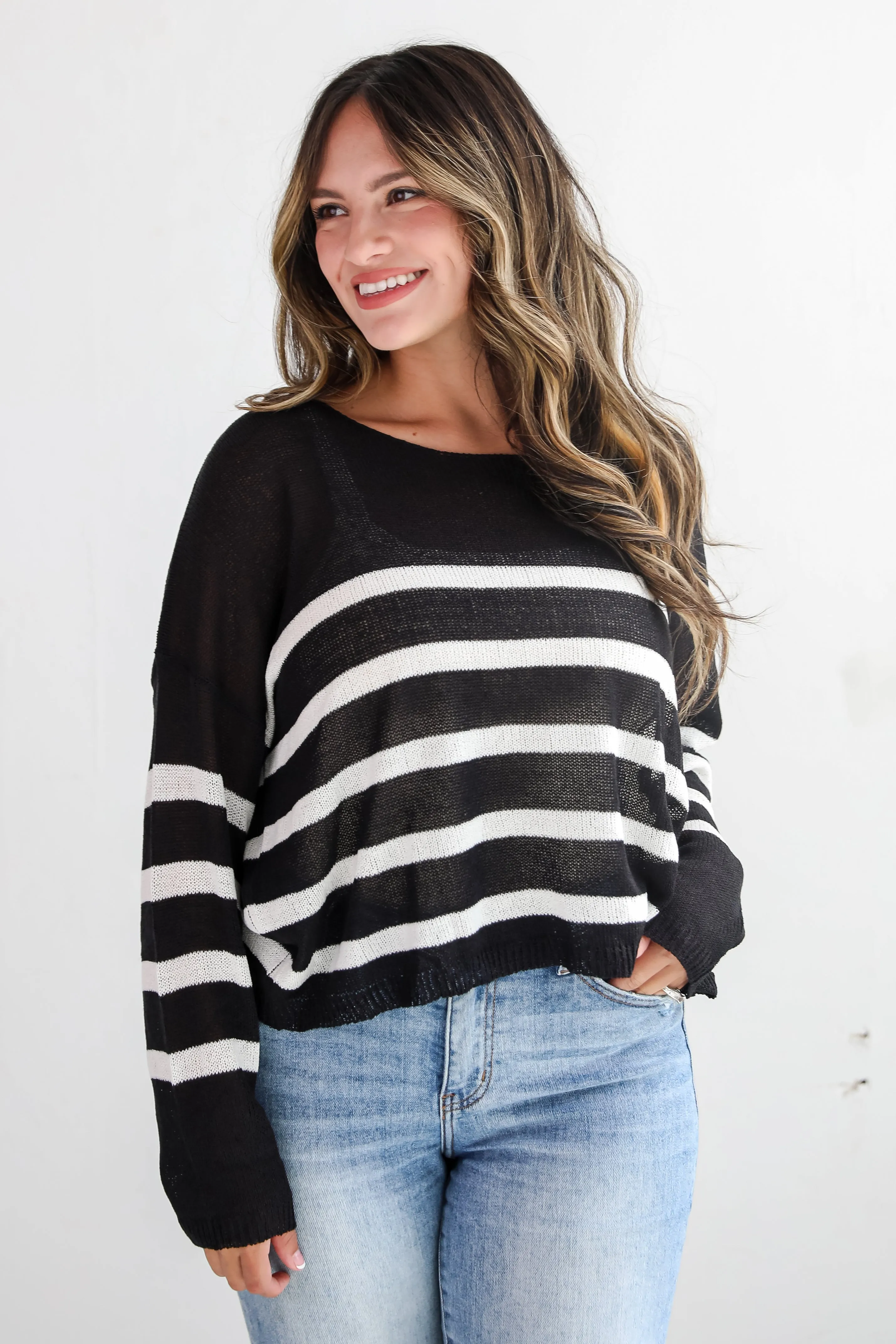 Stylish Promise Striped Lightweight Knit Sweater