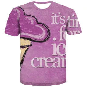 Sweet T shirts Men Gourmet T-shirts 3d Icecream Tshirts Novelty Colourful Tshirts Cool