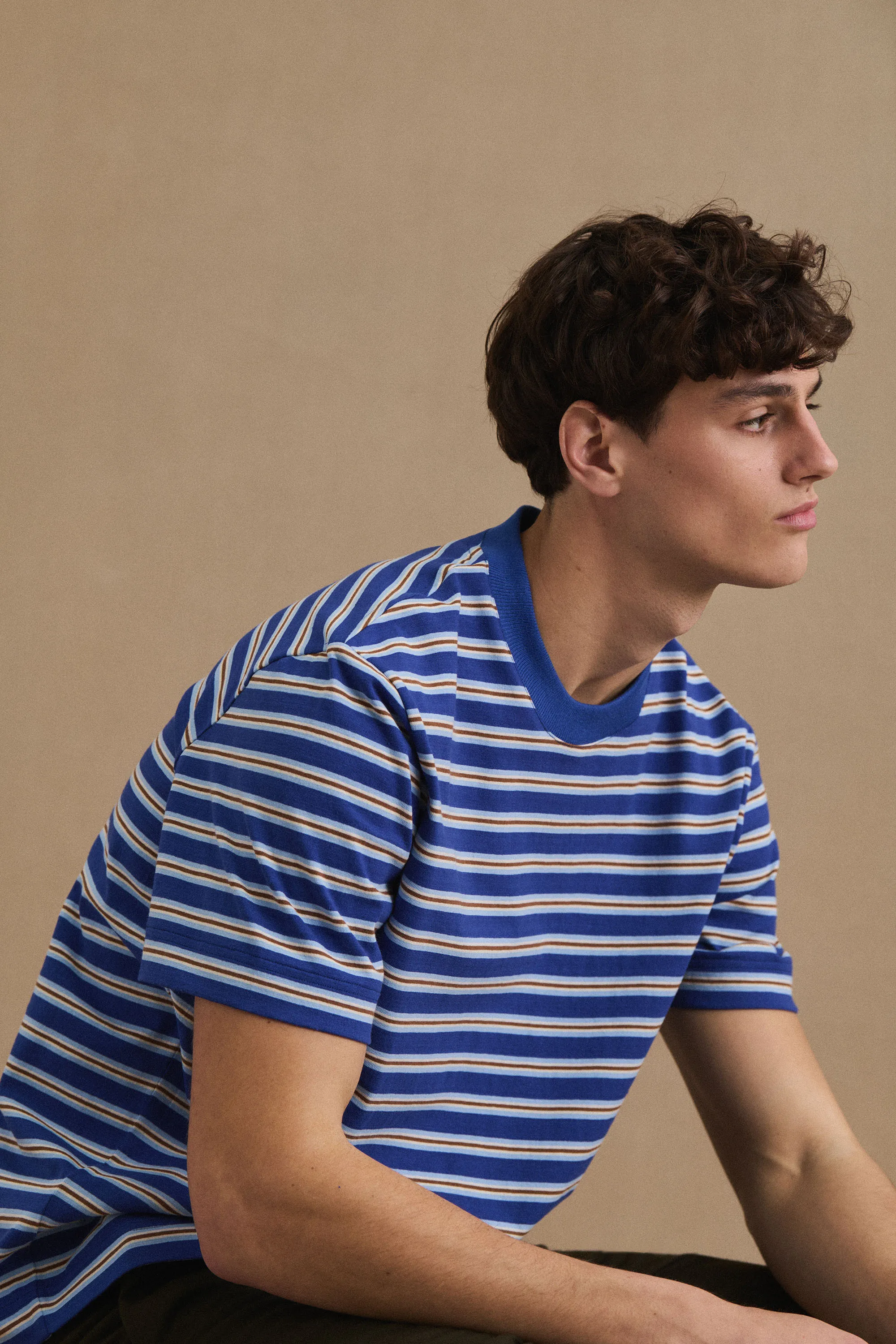 T-shirt rayé Andy bleu