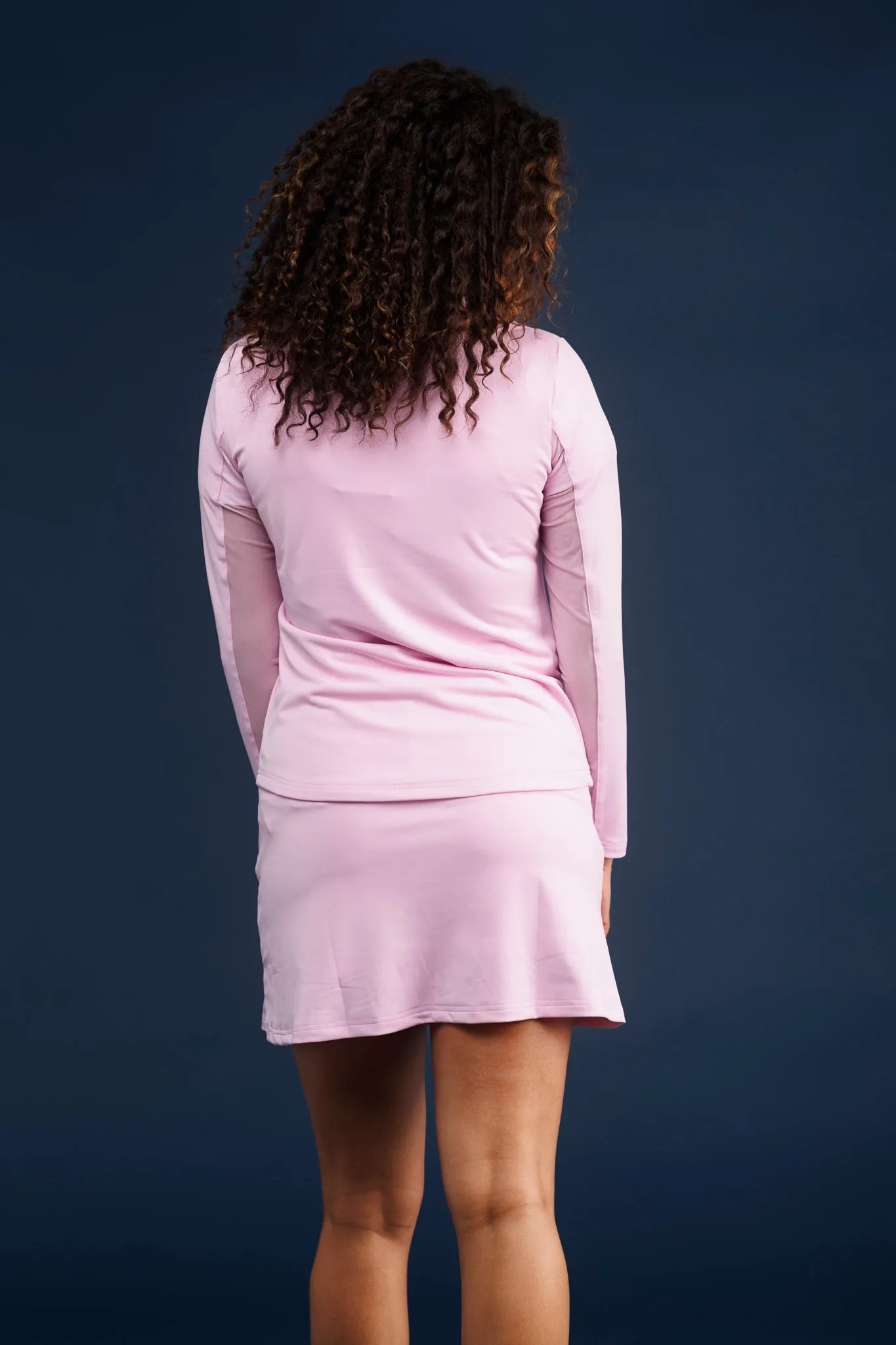 The Ava 1/4 Zip with Ruffle - Orchid