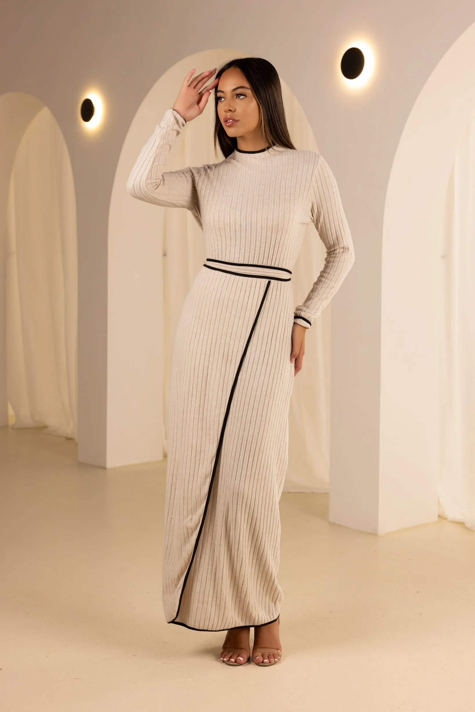 The Grand  Piping Knit Dress